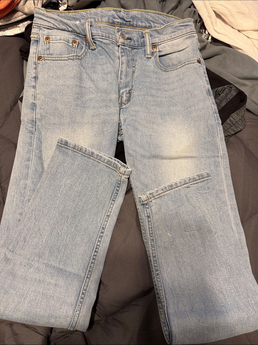 Light Wash Men’s Straight Leg Jeans - Light Blue